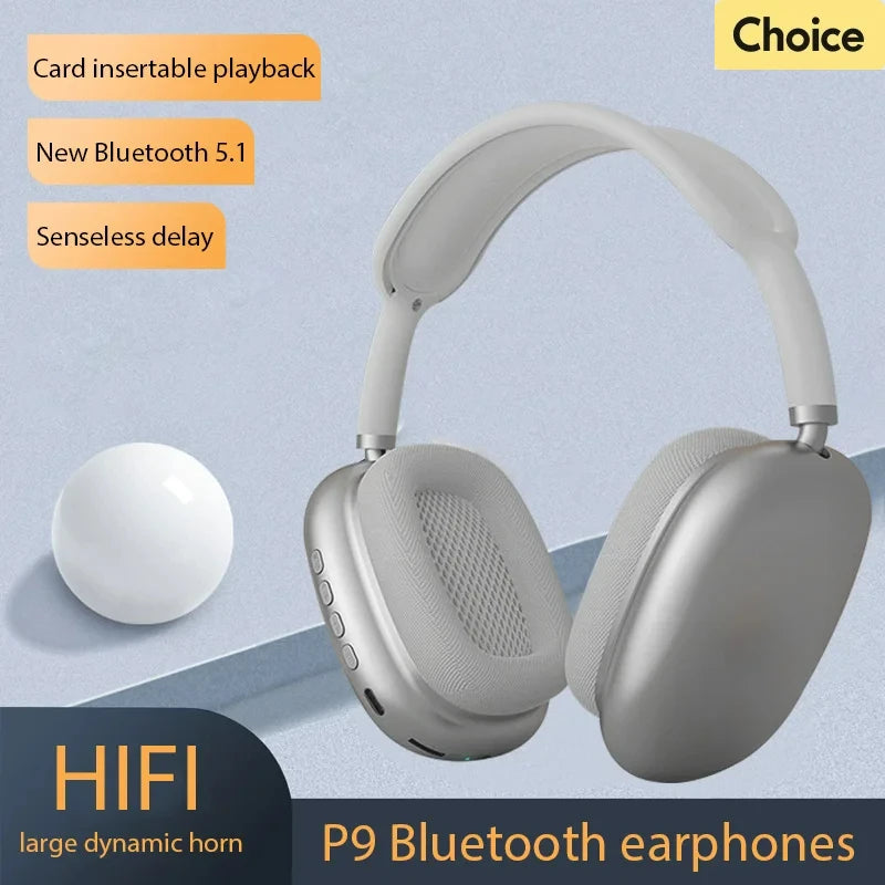 P9 Wireless Bluetooth Earphones Outdoor Sports Noise Cancelling Headset With Mic Over Ear