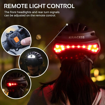 16MP 4K HD Camera Bluetooth Smart Helmet Front and Rear Lighting