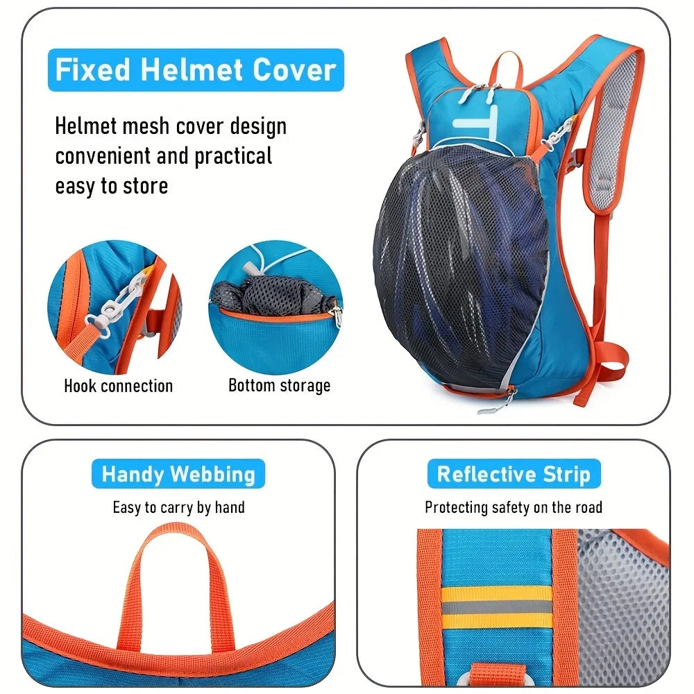 backpack Light weight with water bag, large capacity for helmet