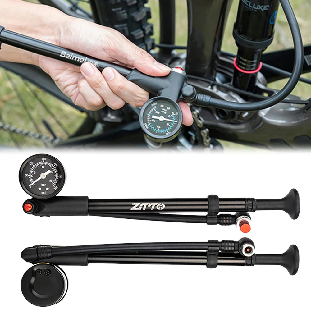 300PSI Bike Air Shock Absorber Tire Air Pump Portable