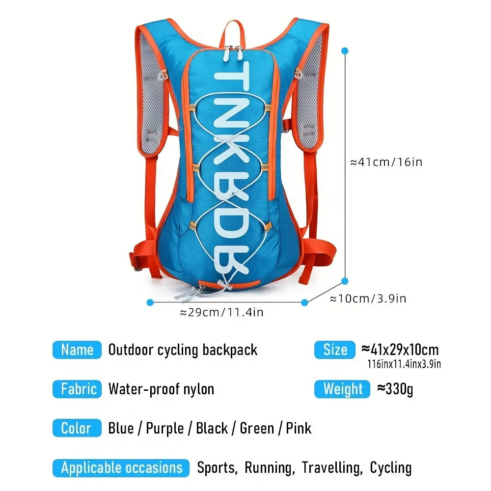 backpack Light weight with water bag, large capacity for helmet