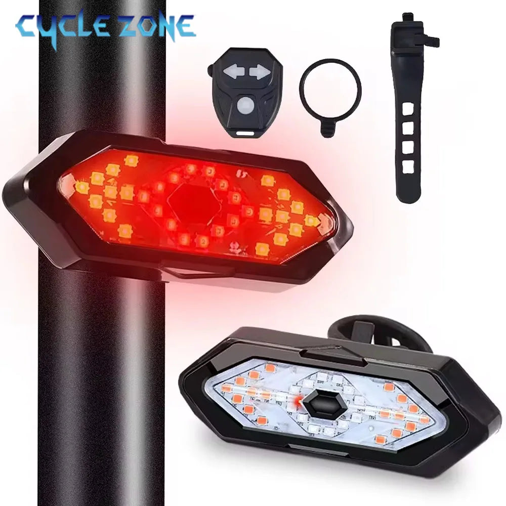 LED Bike Turn Signal Rear USB Rechargeable Wireless Tail Light